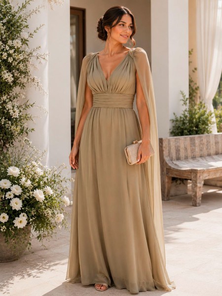 VESTIDO BEISH CON MANGAS CAIDAS DE GASA