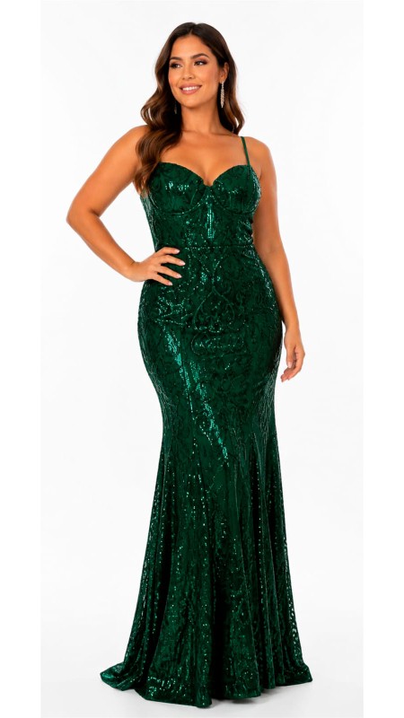 VESTIDO COLOR VERDE CON LENTEJUELAS TELA LICRA