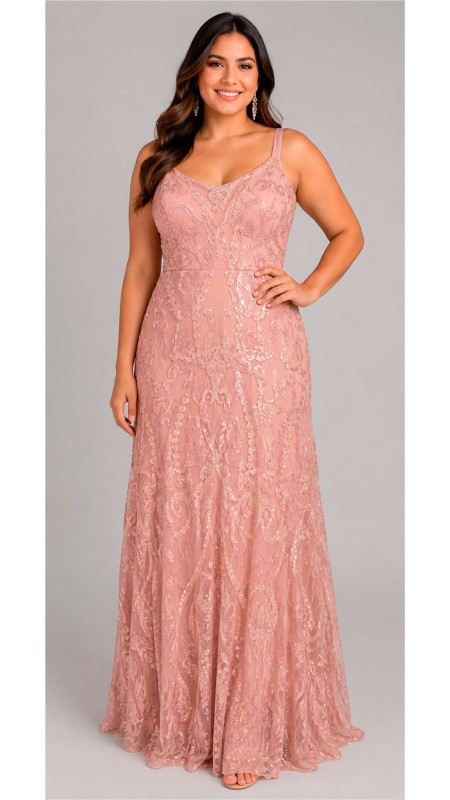 VESTIDO ROSA BEBE CON LENTEJUELES Y ESCOTE EN LA ESPALDA