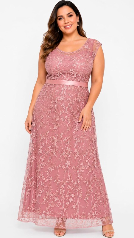 VESTIDO ROSA BEBE CON DETALLES DE FLORES ESTAMPADAS