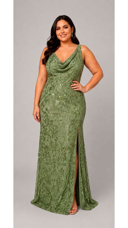 VESTIDO COLOR VERDE MENTA CON LENTEJUELAS