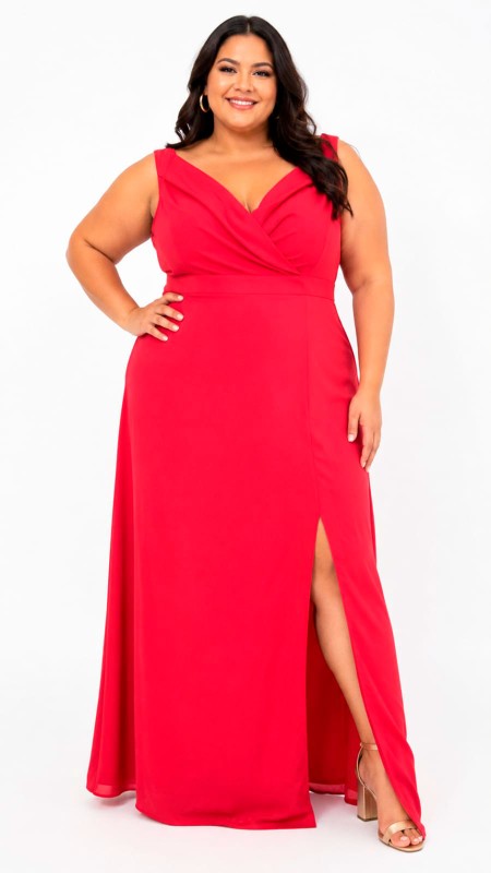 VESTIDO COLOR ROJO CLARO TELA LICRA