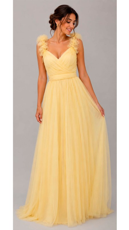 VESTIDO COLOR AMARILLO CLARO