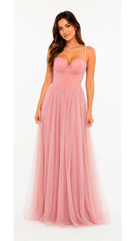 VESTIDO COLOR ROSA CLARO