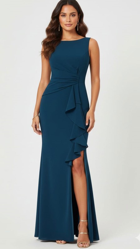 VESTIDO VERDE OSCURO CUELLO HALTER