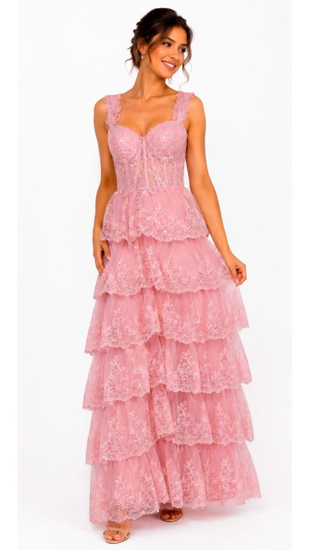VESTIDO COLOR ROSADO PASTEL