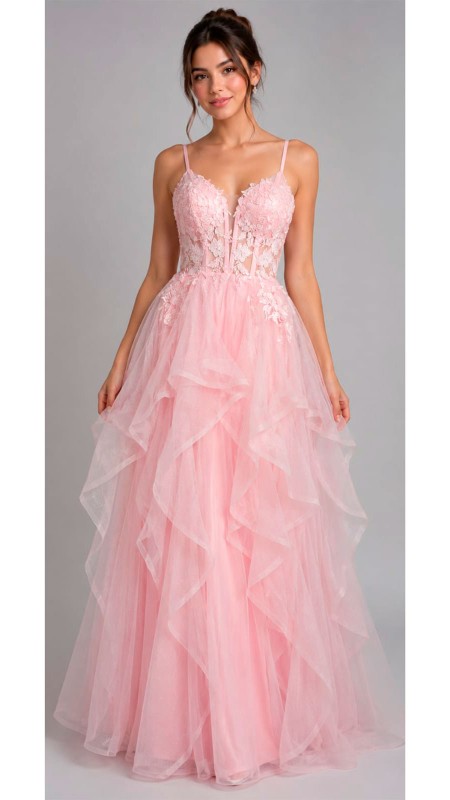 VESTIDO PALO DE ROSA POMPOSO