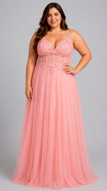 VESTIDO COLOR ROSADO POMPOSO