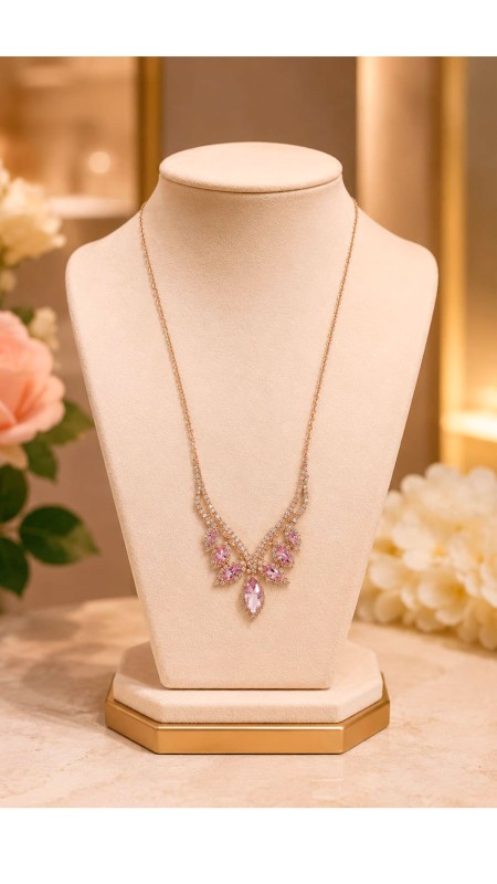 COLLAR DE PERLAS EN COLOR ROSADO