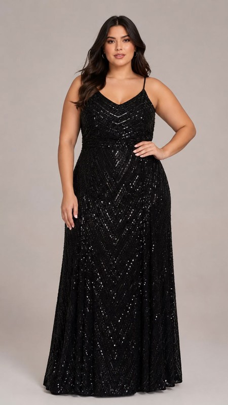 VESTIDO NEGRO CON CANUTILLO