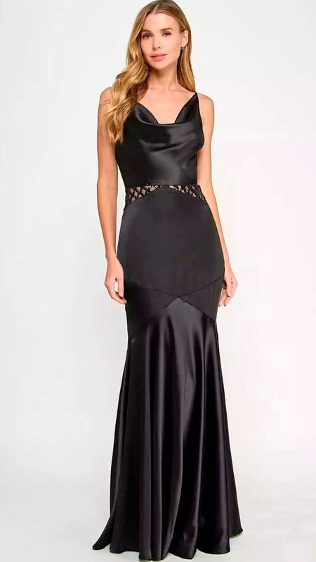 VESTIDO NEGRO SATIN SIRENA