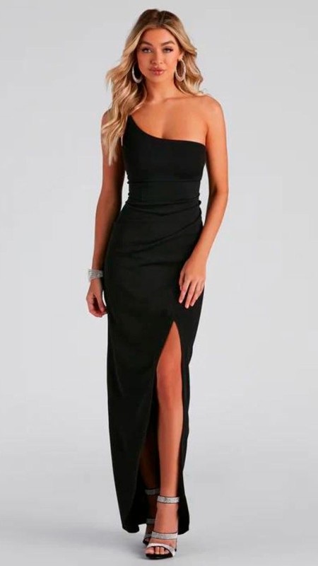 VESTIDO NEGRO ASIMETRICO
