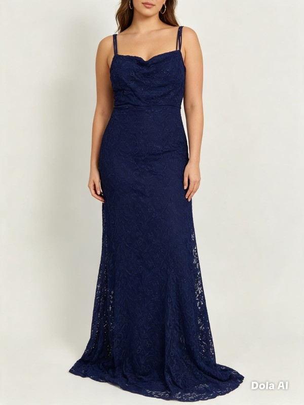 VESTIDO AZUL MARINO CON BRILLOS