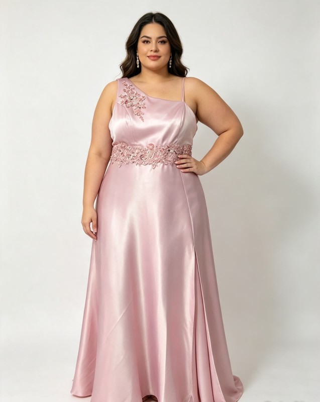 VESTIDO ASIMETRICO PALO ROSA