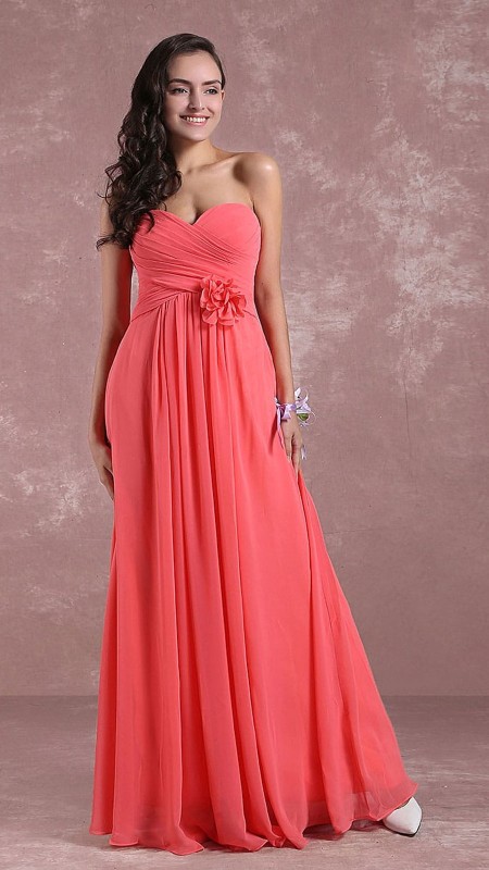 VESTIDO ESTRAPLE COLOR SANDIA