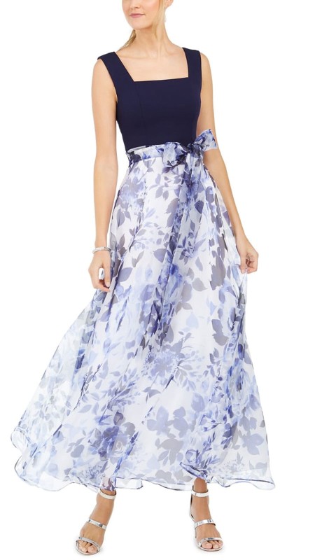 VESTIDO AZUL CON ESTAMPADO