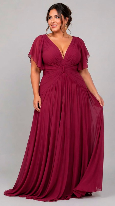VESTIDO COLOR VINO CLARO TELA SEDA