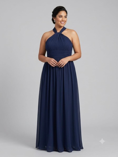 VESTIDO AZUL CON CORSET