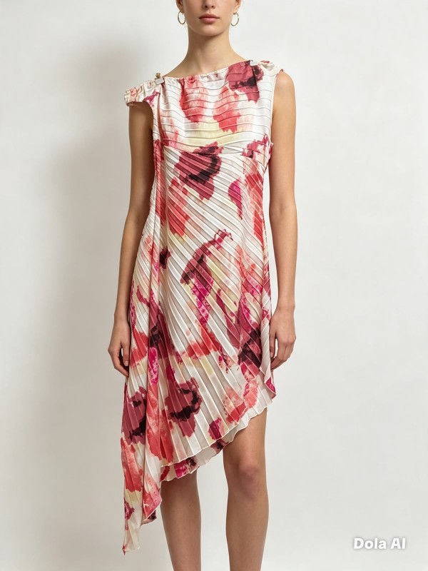 VESTIDO ROSADO CON FLORES