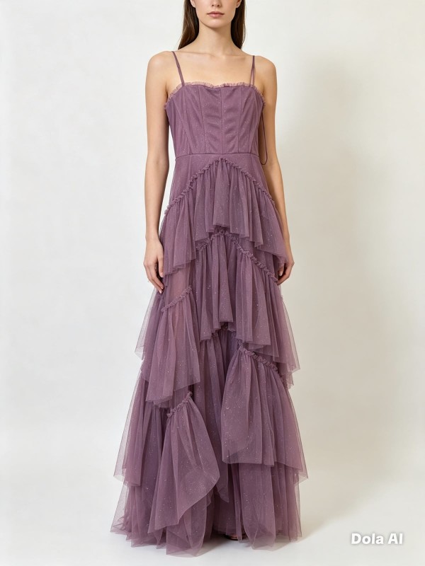 VESTIDO LILA POMPOSO