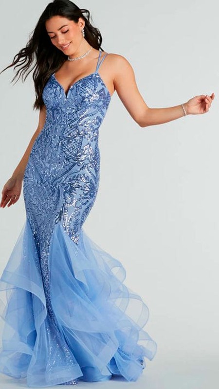 VESTIDO MORADO LENTEJUELAS CON TULL