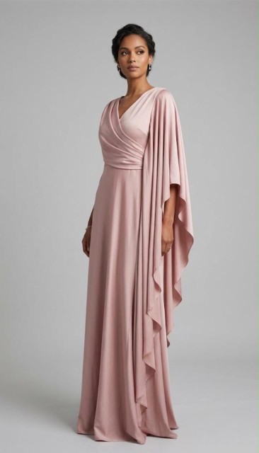 VESTIDO CON MANGA LARGA ROSA BEBE