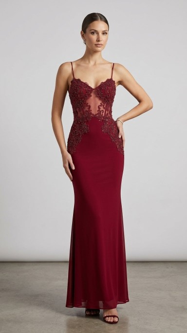 VESTIDO GUINDO CON CON ENCAJE