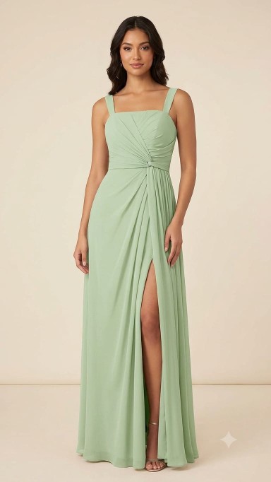 VESTIDO VERDE PISTACHO DE GASA CON CORSET