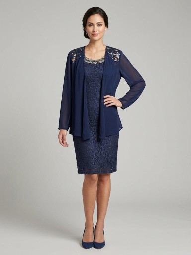 VESTIDO CORTO AZUL MARINO CON SACO