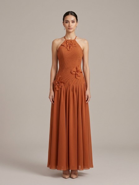 VESTIDO TERRACOTA   CON CUELLO TORTUGA