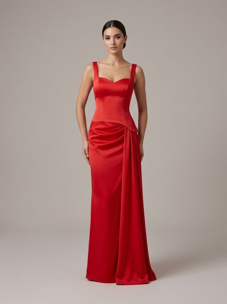 VESTIDO ROJO DE DOS PIEZAS
