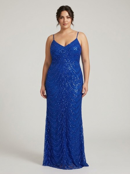 VESTIDO AZUL ELECTRICO CON LENTEJUELAS