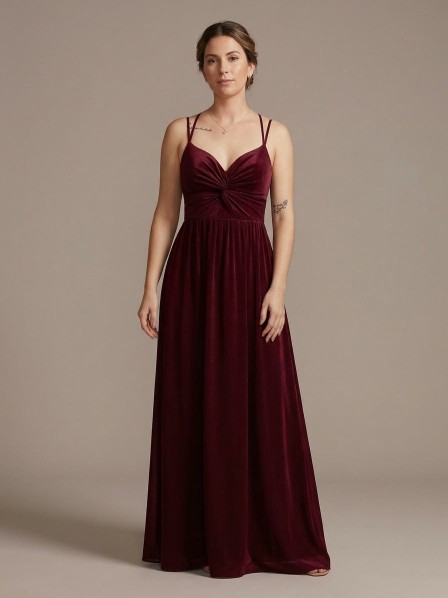 VESTIDO GUINDO SATIN DE TIROS CON ABERTURA