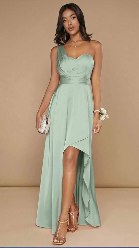 VESTIDO VERDE MENTA SATIN