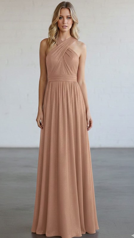 VESTIDO NUDE BRONZER DE GASA