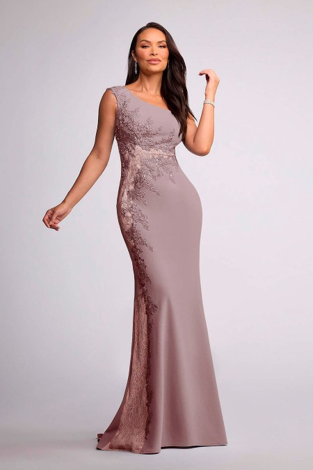 VESTIDO PALO ROSA CON ENCAJE LICRA