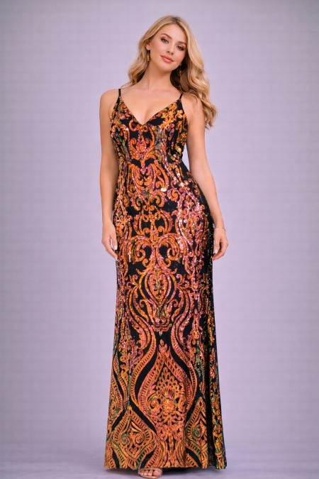 VESTIDO NEGRO CON LENTEJUELAS TORNASOL