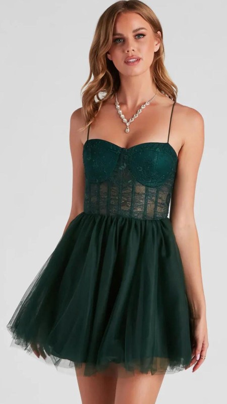 VESTIDO VERDE BOTELLA CORTO