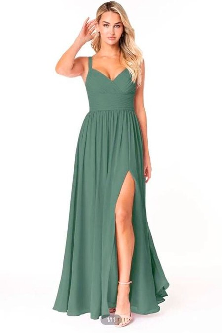 VESTIDO VERDE DE GASA