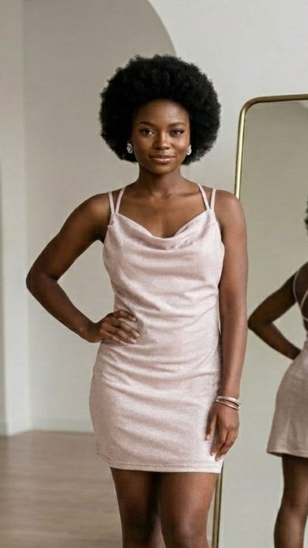 VESTIDO ROSA CON BRILLITOS