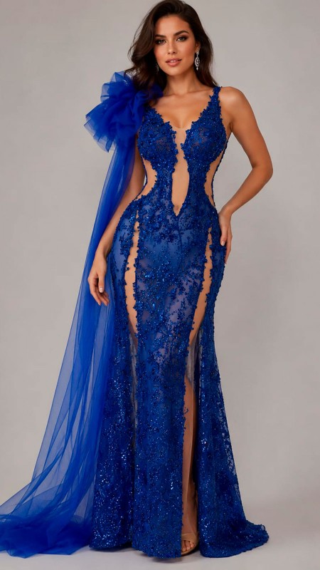 VESTIDO AZUL DE PASARELA