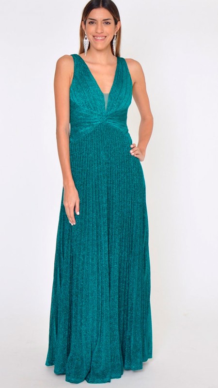 VESTIDO TURQUESA PURO BRILLO
