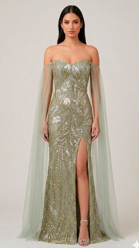 VESTIDO VERDE PISTACHO CON MANGAS