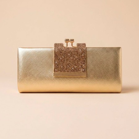 CARTERA DORADA DE MANO
