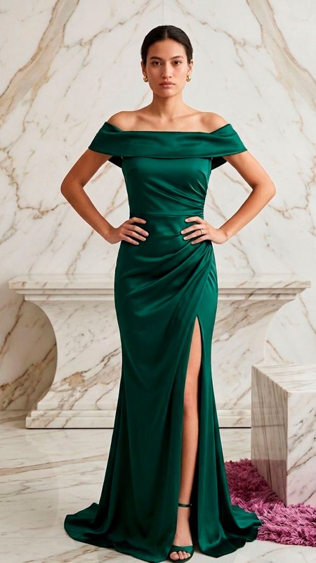 VESTIDO VERDE SATIN LICRA