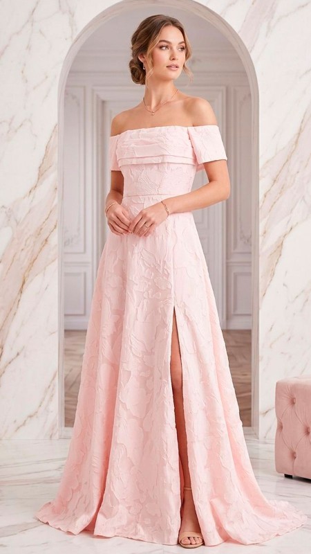 VESTIDO ROSA MANGAS CAIDAS