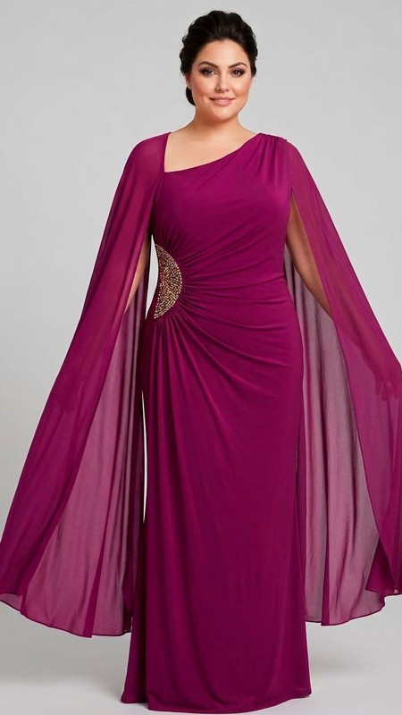 VESTIDO LILA CON MANGAS LICRA