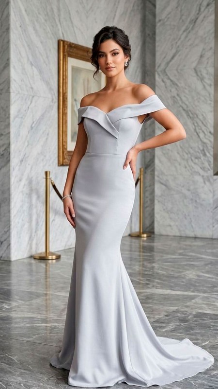 VESTIDO PLOMO CLARO SIRENA