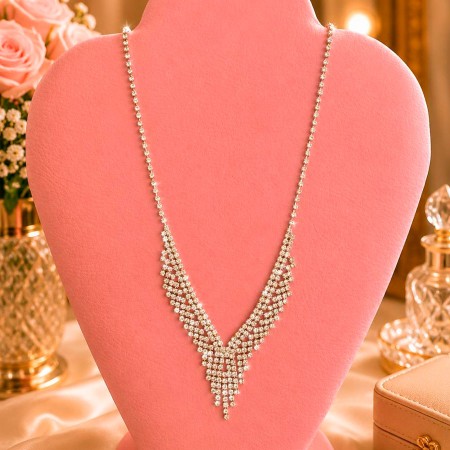 COLLAR PLATEADO MINI LLUVIA