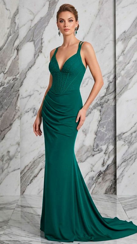 VESTIDO VERDE OSCURO LICRA